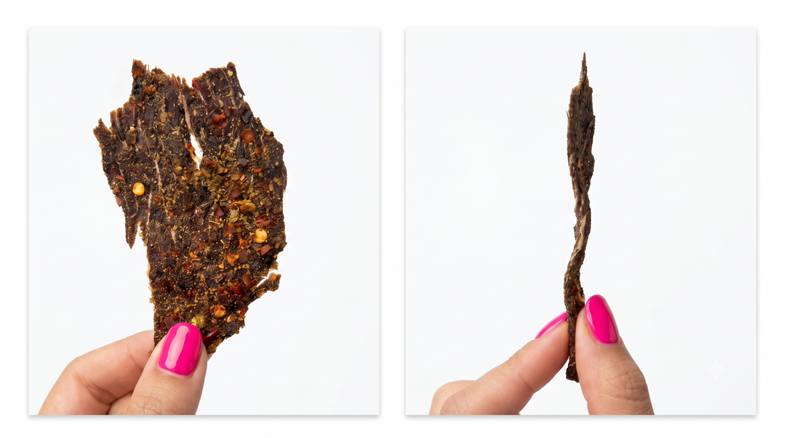 Authentic Carne Seca is thin enough to snap
