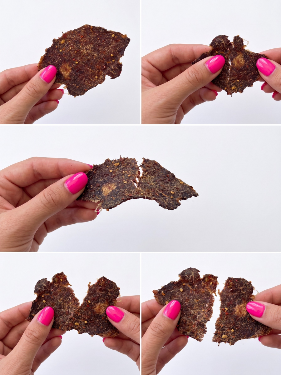 Under 0.40 water activity results in one crispy piece of jerky.