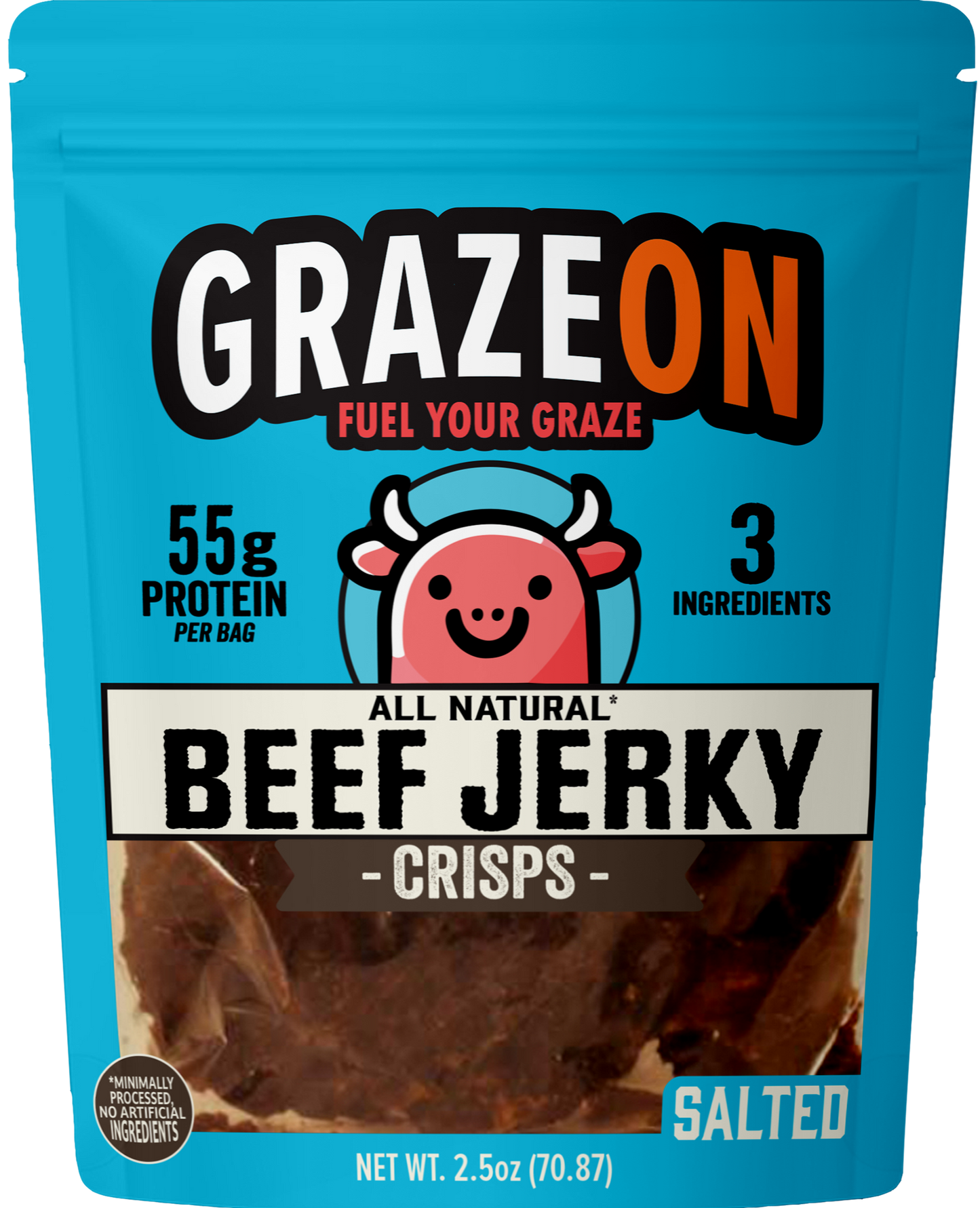 Salted Beef Jerky Crisps - 55g Protein Per Bag