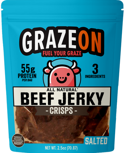 Salted Beef Jerky Crisps - 55g Protein Per Bag